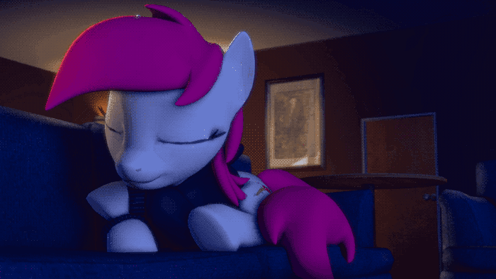 cute mare snoozing on a couch